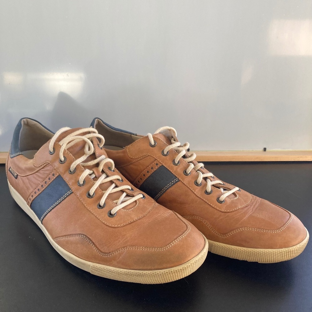 Mephisto Men's Steve Tan Leather Shoe Sz 12.5 Sneaker Comfort Casual Stylish EUC
